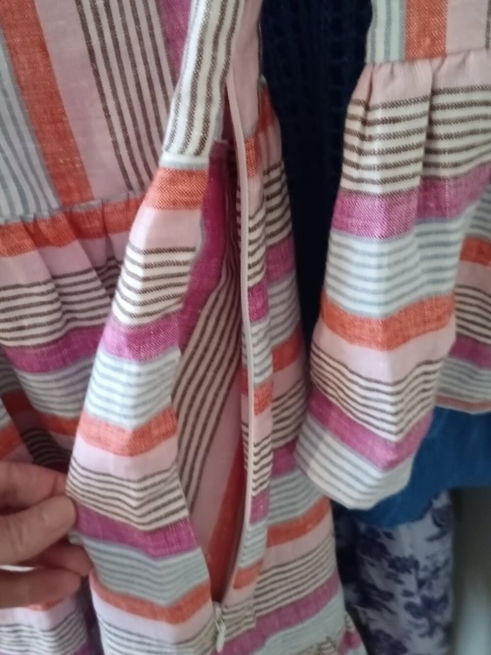 NWT Boden Women's 100% Linen Striped Multi-Color Spring-Summer Dress Size 2R - Picture 5 of 8
